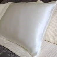 Lumieré silk pillow case on couch
